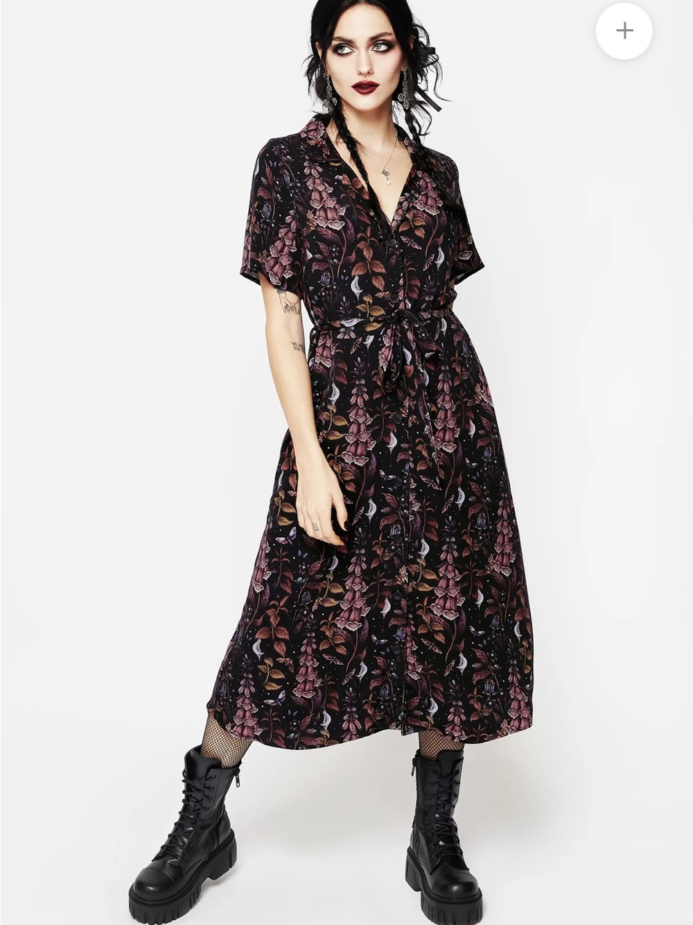 Disturbia Foxglove Midi Shirt Dress - Picture 3 of 7